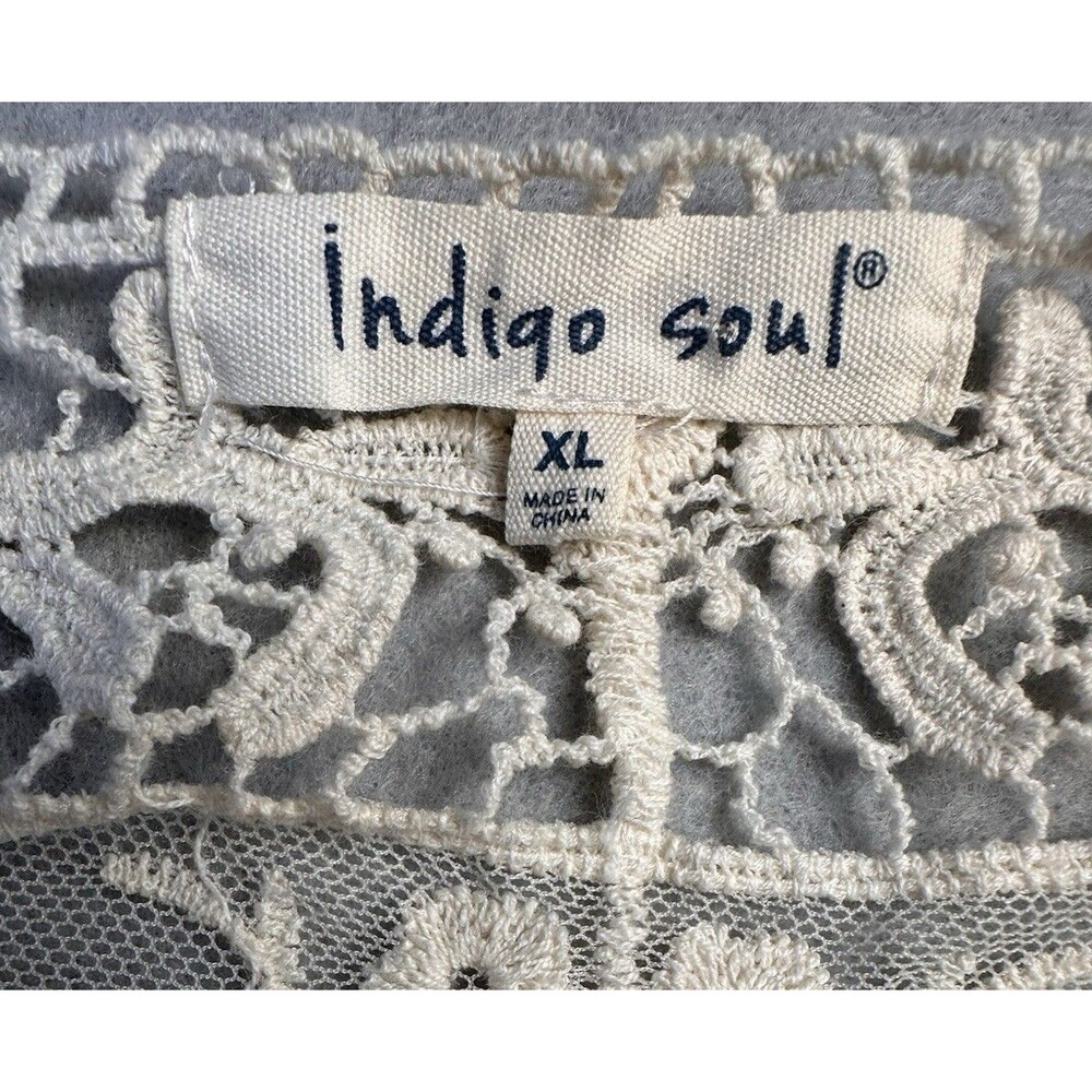 Indigo Soul Boho Lace Mesh Wide Sleeve Fairycore CottageCore ShabbyChic XL